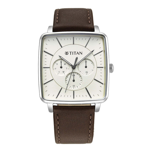 Avant Garde Silver Dial Leather Strap Watch