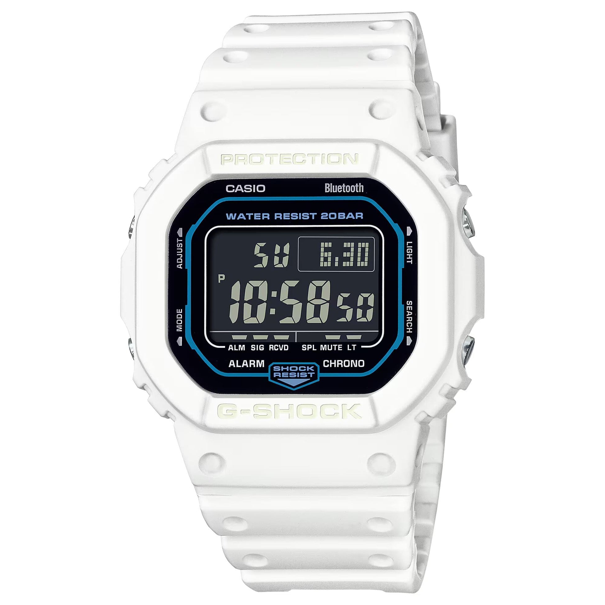 G-shock Youth Watch for Men, Digital, 49 MM, DW-B5600SF-7DR��� White-G-Shock-Albatel