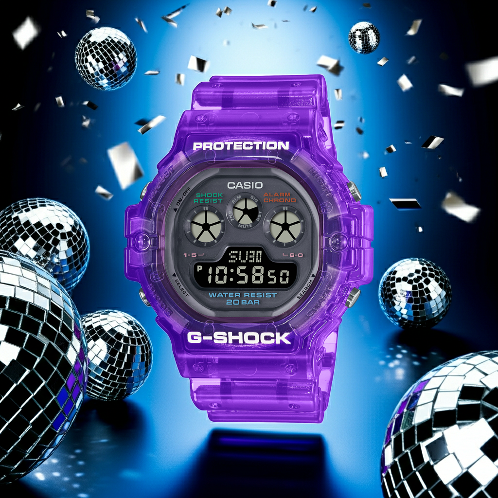 G-Shock DW-5900JT-6D Retrofuture Vibrant Purple Translucent Digital Watch