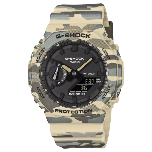 G-Shock Beige Camouflage Band, Analog-Digital Watch