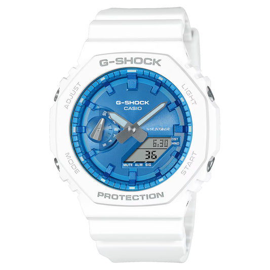 G-SHOCK Men's White Analog-Digital Silicone Strap Watch