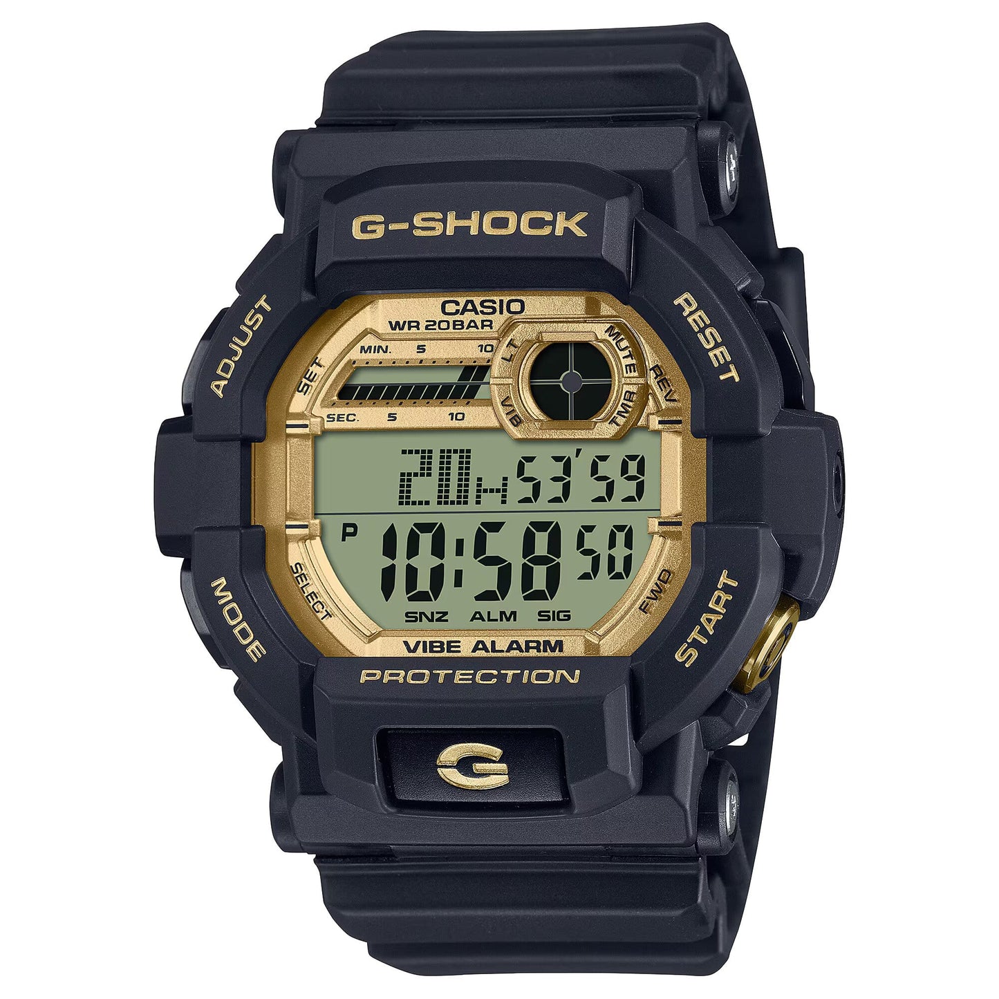 G-Shock GD-350GB-1 Black and Gold Series, 200 Meter Water-G-Shock-Albatel