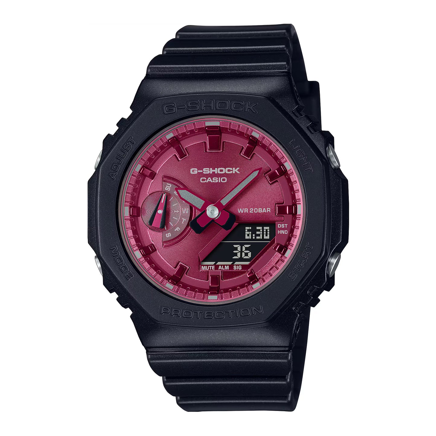 G-Shock GMA-S2100RB-1A Red Black Analog Digital Octagon Ladies Watch-G-Shock-Albatel