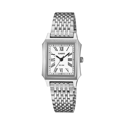 Casio Square Analog Steel White