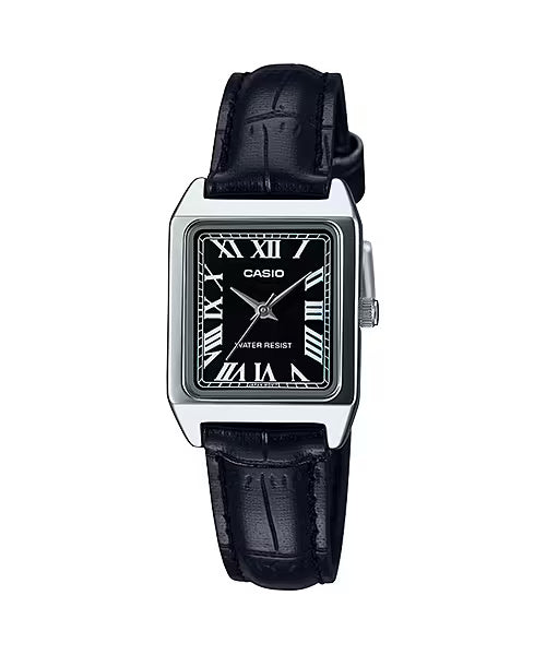 Casio Women's Rectangular Leather Strap-Casio-Albatel