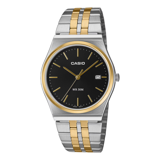 Classic Integrated Two-Tone Black Dial Watch