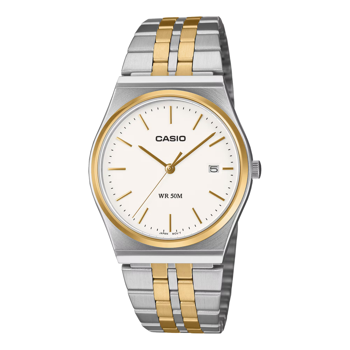 Classic Integrated Two-Tone Silver Dial Watch