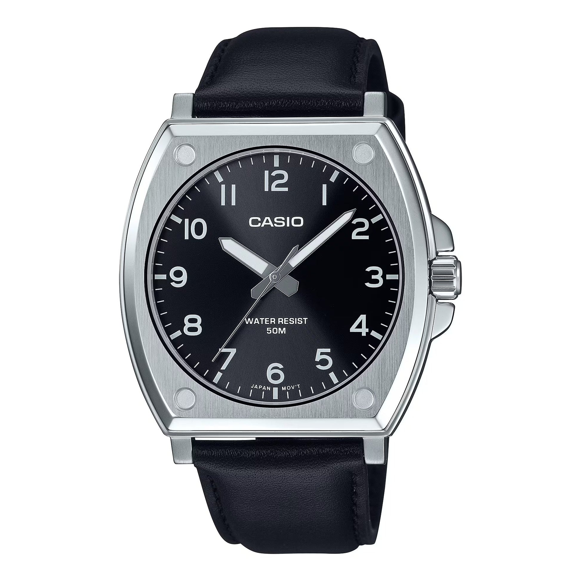 Standard Analog Leather Strap Black Dial-Casio-Albatel