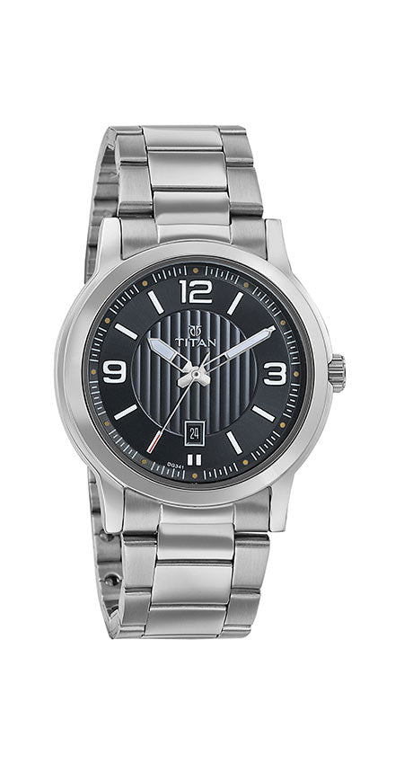 Titan Black Dial Analog Watch for Men-TITAN-Albatel