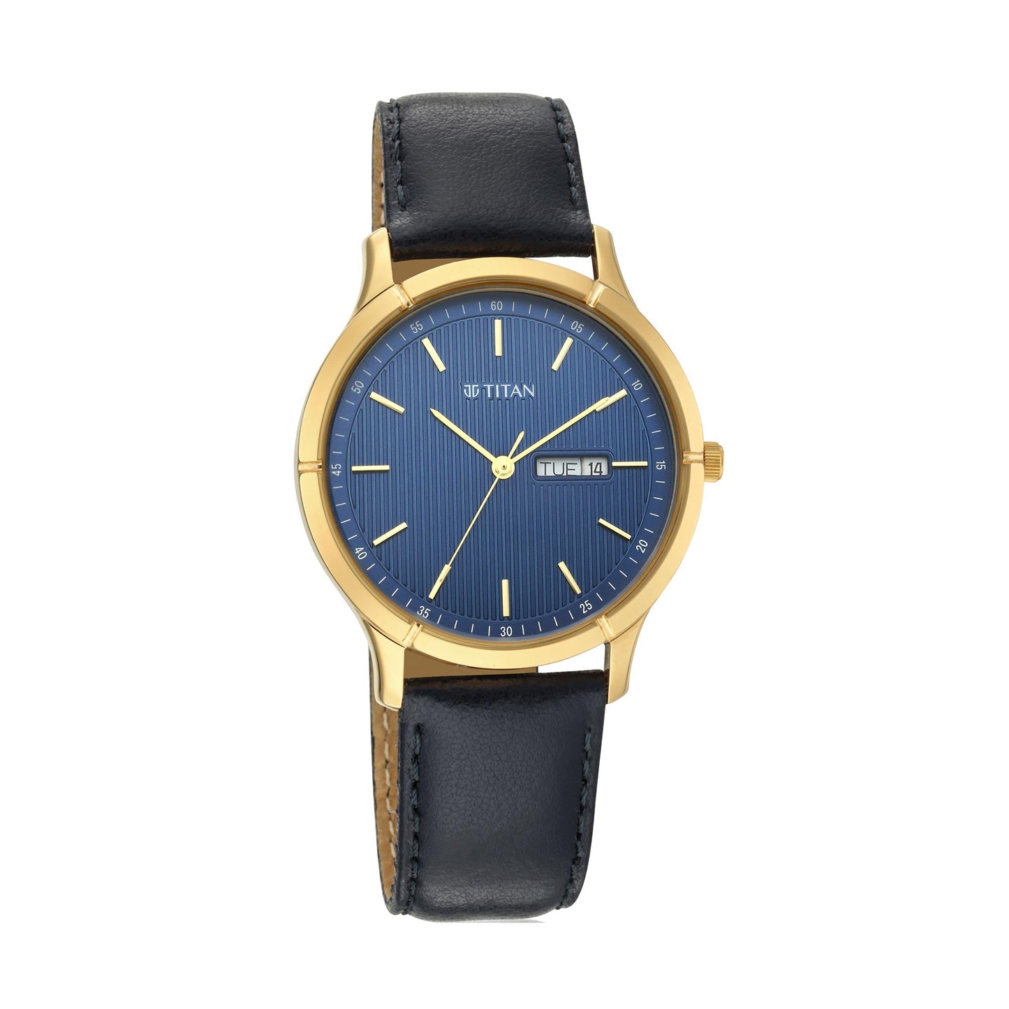 Lagan - Blue Dial Leather Strap-TITAN-Albatel