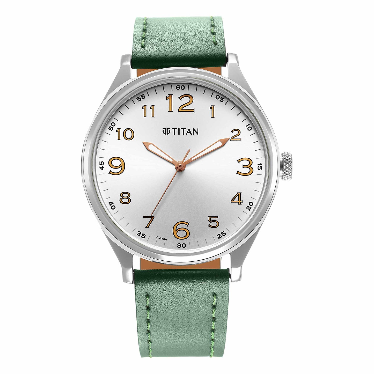 Urban Silver White Dial Leather Strap Watch-TITAN-Albatel