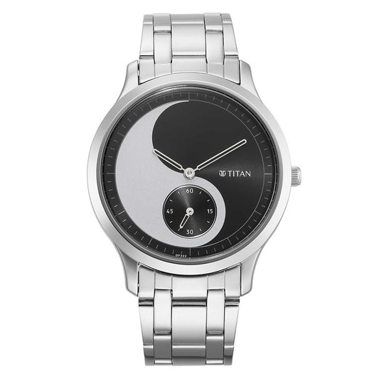 Titan Yin & Yang Black Dial Analog Stainless steel Strap Watch for Men-TITAN-Albatel