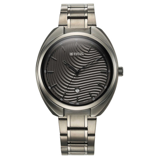 Bolt Anthracite Dial Stainless Steel Mesh Strap Watch