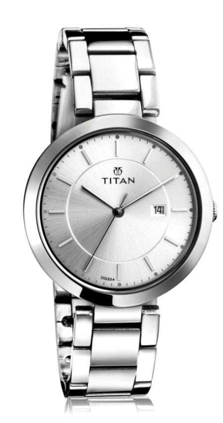 Silver Dial Metal Strap Watch-TITAN-Albatel