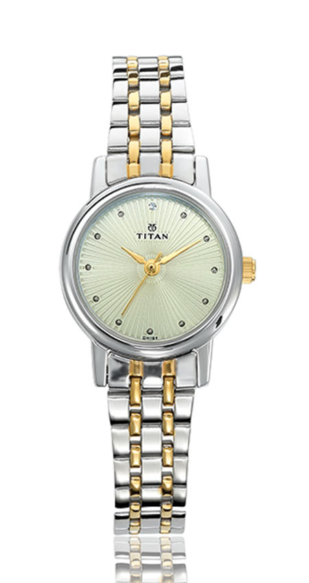 Titan Karishma Champagne Dial Analog Watch for Women-TITAN-Albatel