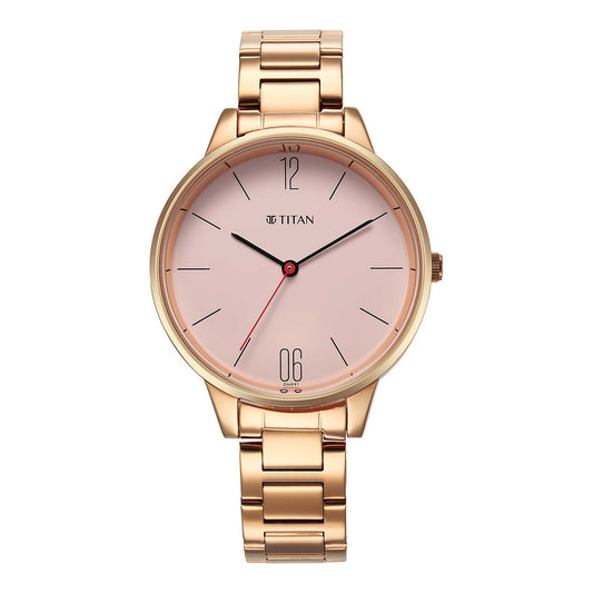 Titan Quartz Analog Rose Gold Dial Watch for Women-TITAN-Albatel