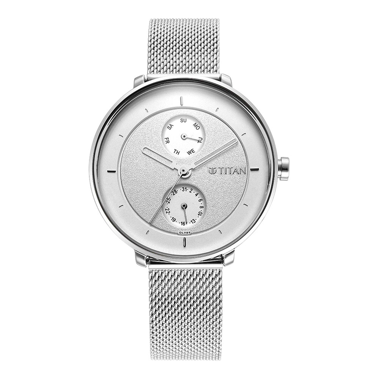 Pastel Dreams White Dial Metal Strap Watch-TITAN-Albatel