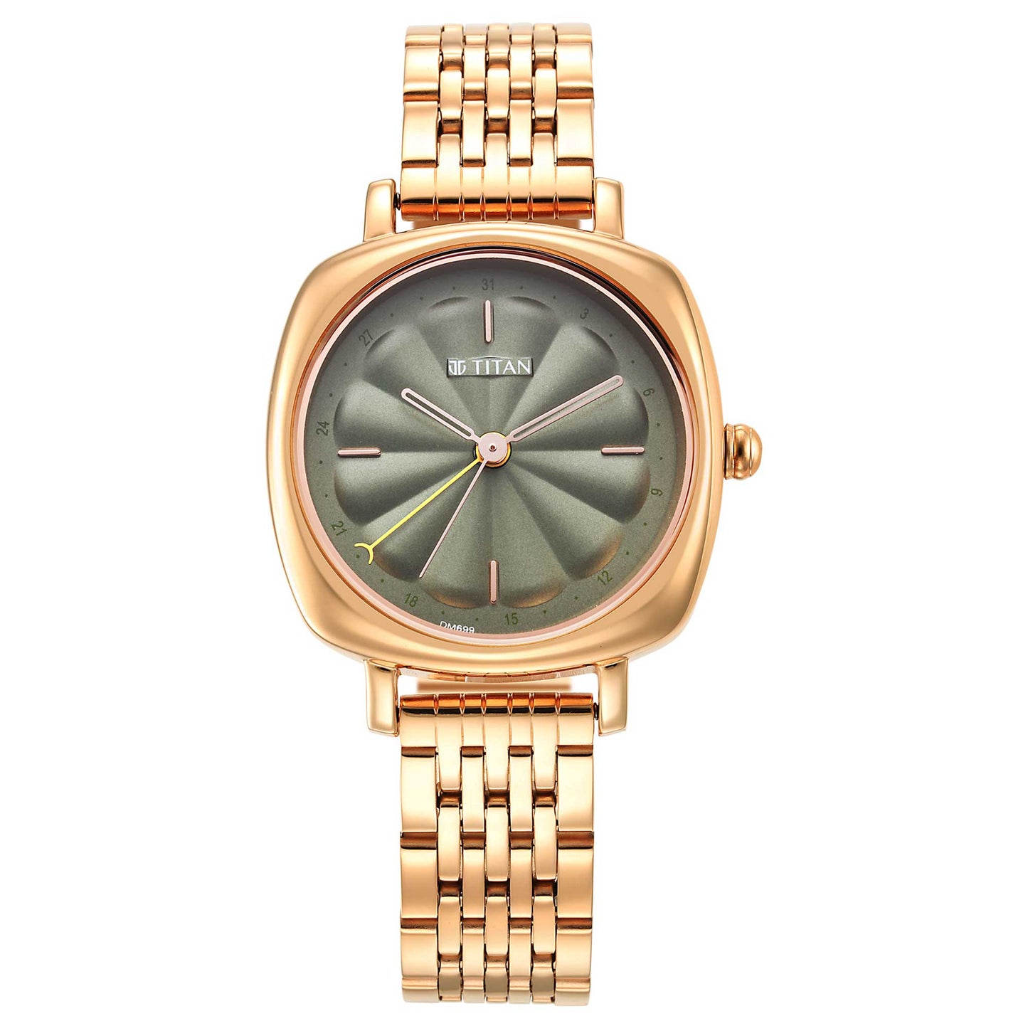 Neo Green Dial Stainless Steel Strap Watch for Women-TITAN-Albatel