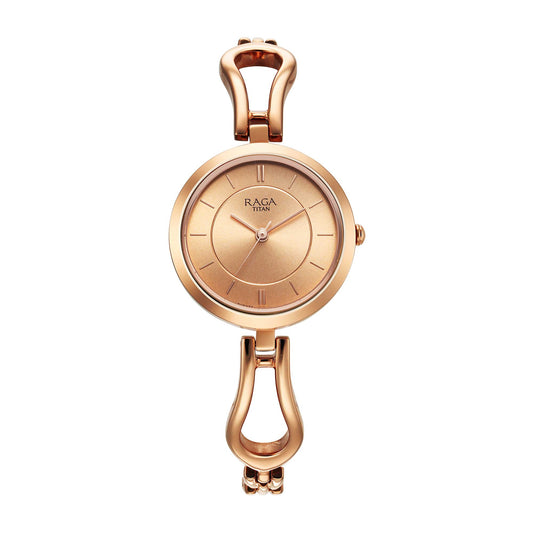 Titan Analog Rose Gold Dial Women's Casual Watch