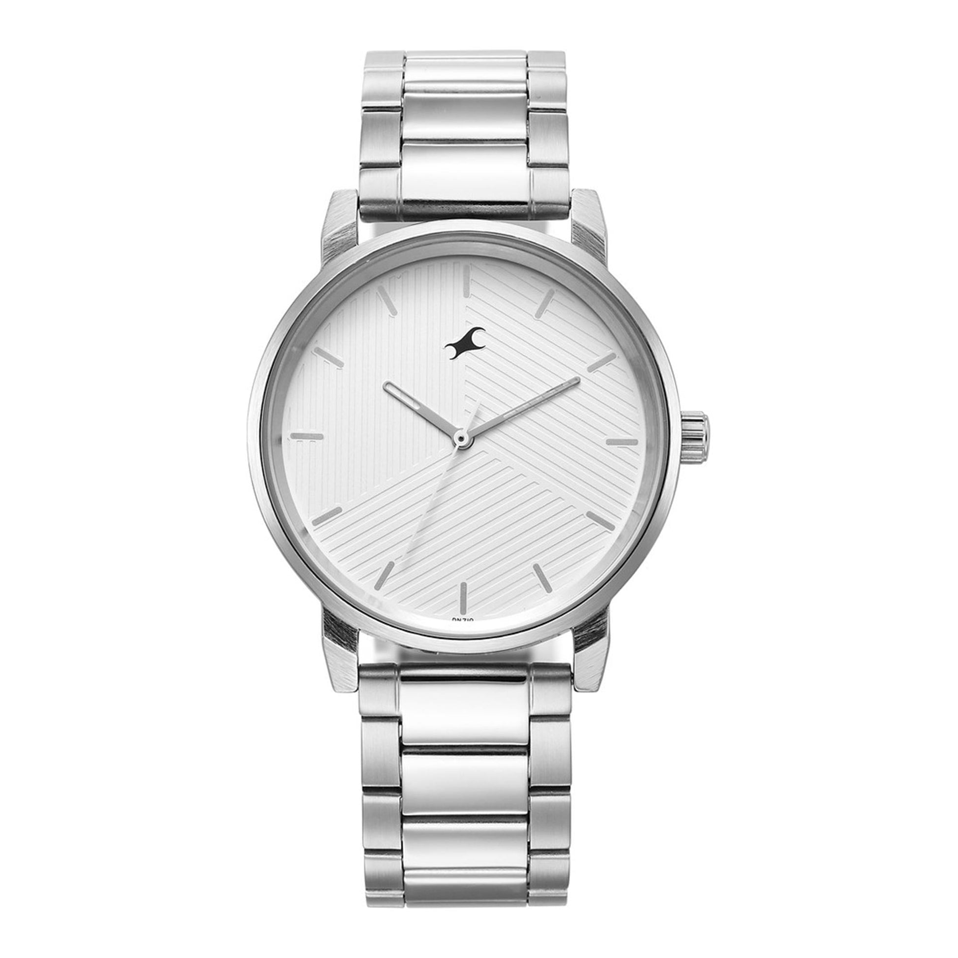 Fastrack Stunners Silver Dial Metal Strap Watch for Guys-Fastrack-Albatel