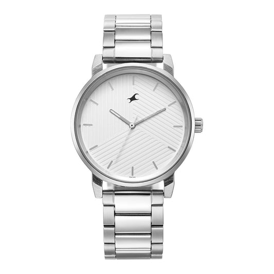 Fastrack Stunners Silver Dial Metal Strap Watch for Guys-Fastrack-Albatel