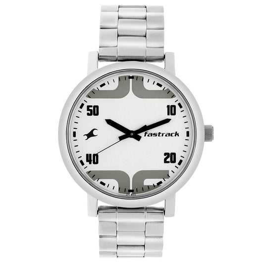 Fastrack Bold White Dial Analog Watch for Men-Fastrack-Albatel