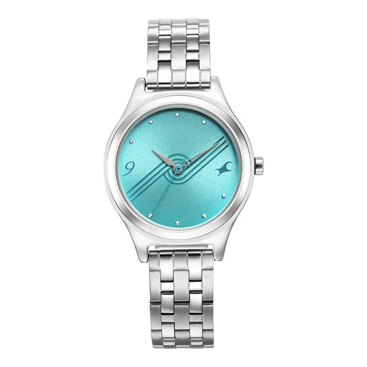 Fastrack Stunners Blue Dial Metal Strap Watch for Girls-Fastrack-Albatel