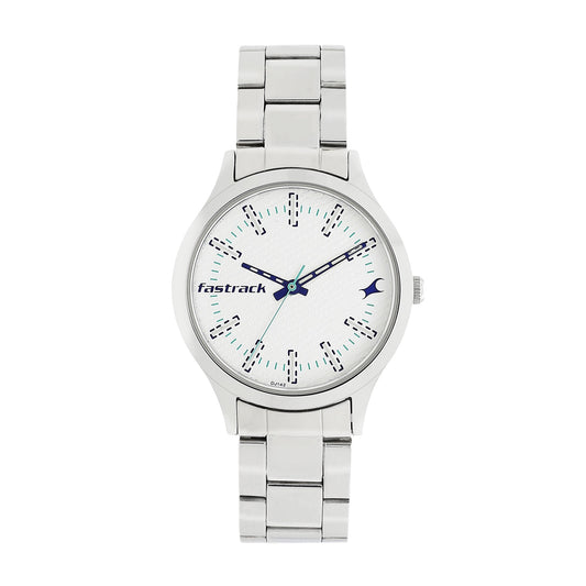 White Dial Silver Stainless Steel Strap Watch