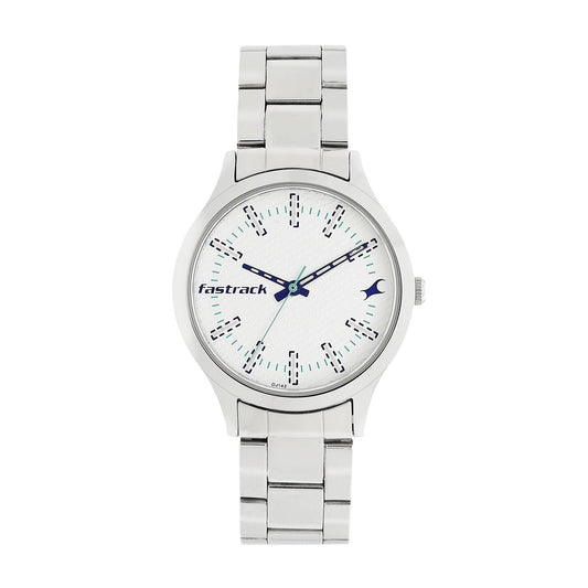 White Dial Silver Stainless Steel Strap Watch-Fastrack-Albatel