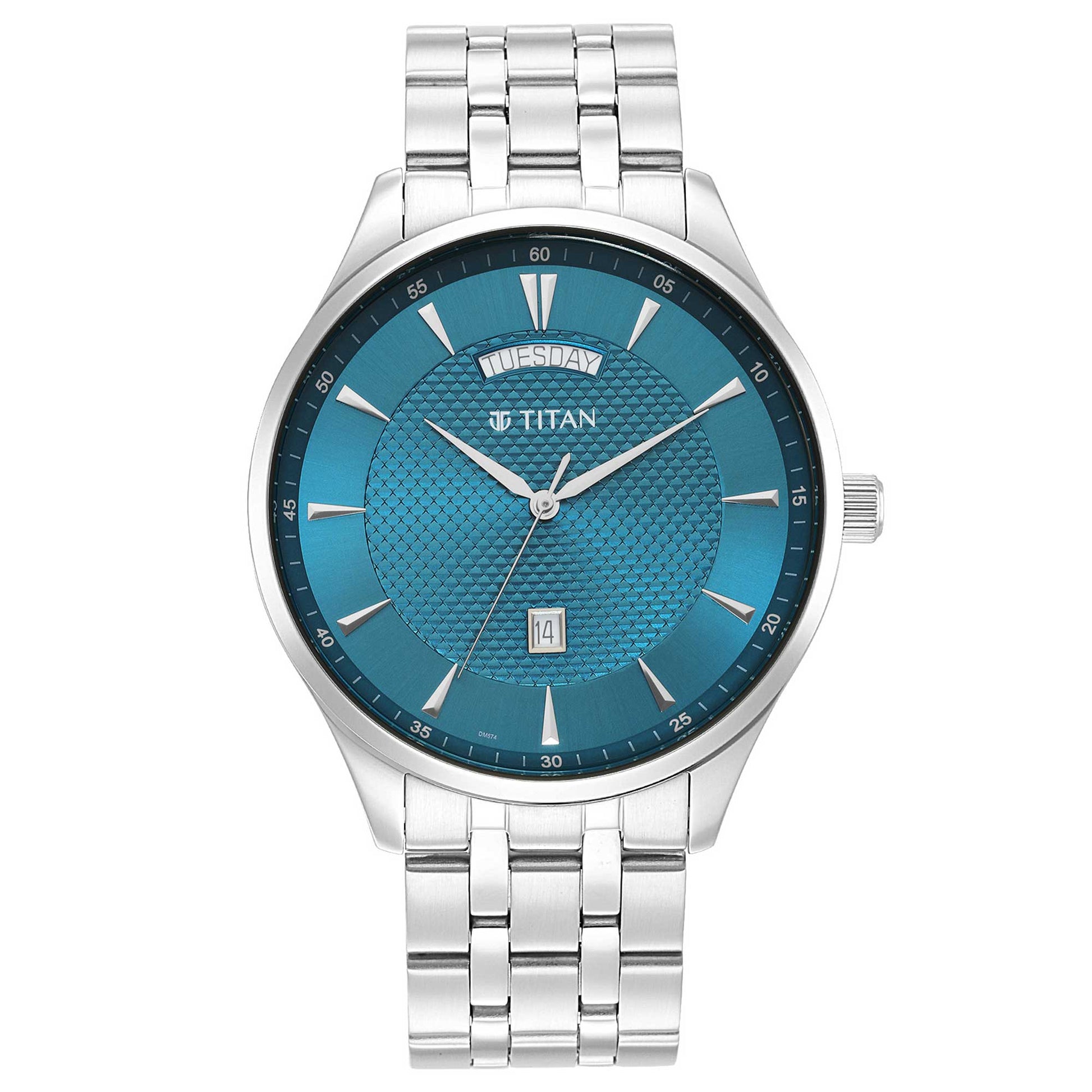 Opulent III Blue Dial Analog Watch for Men-TITAN-Albatel