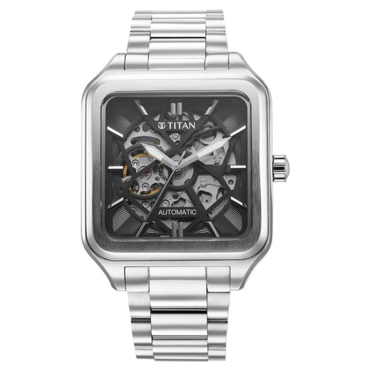 Titan Shaped Automatics Anthracite Dial Stainless Steel Strap for Men-TITAN-Albatel