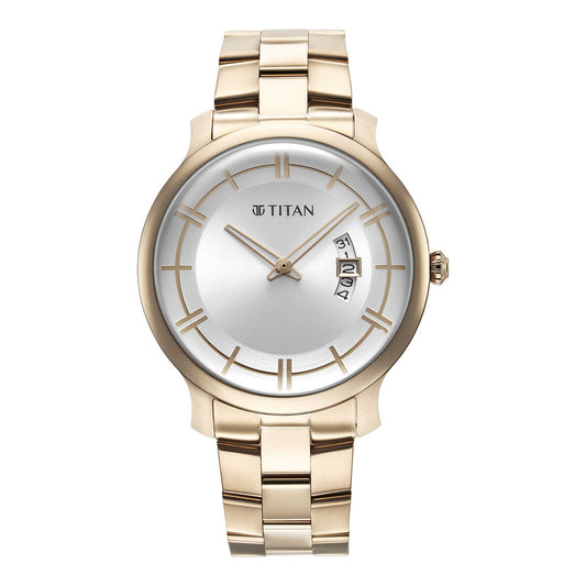 Titan Classic Distincta Silver Dial Analog with Date Stainless Steel Strap watch for Men-TITAN-Albatel