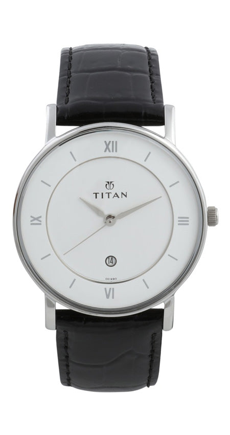 Titan Classique White Dial Analog Watch for Men-TITAN-Albatel